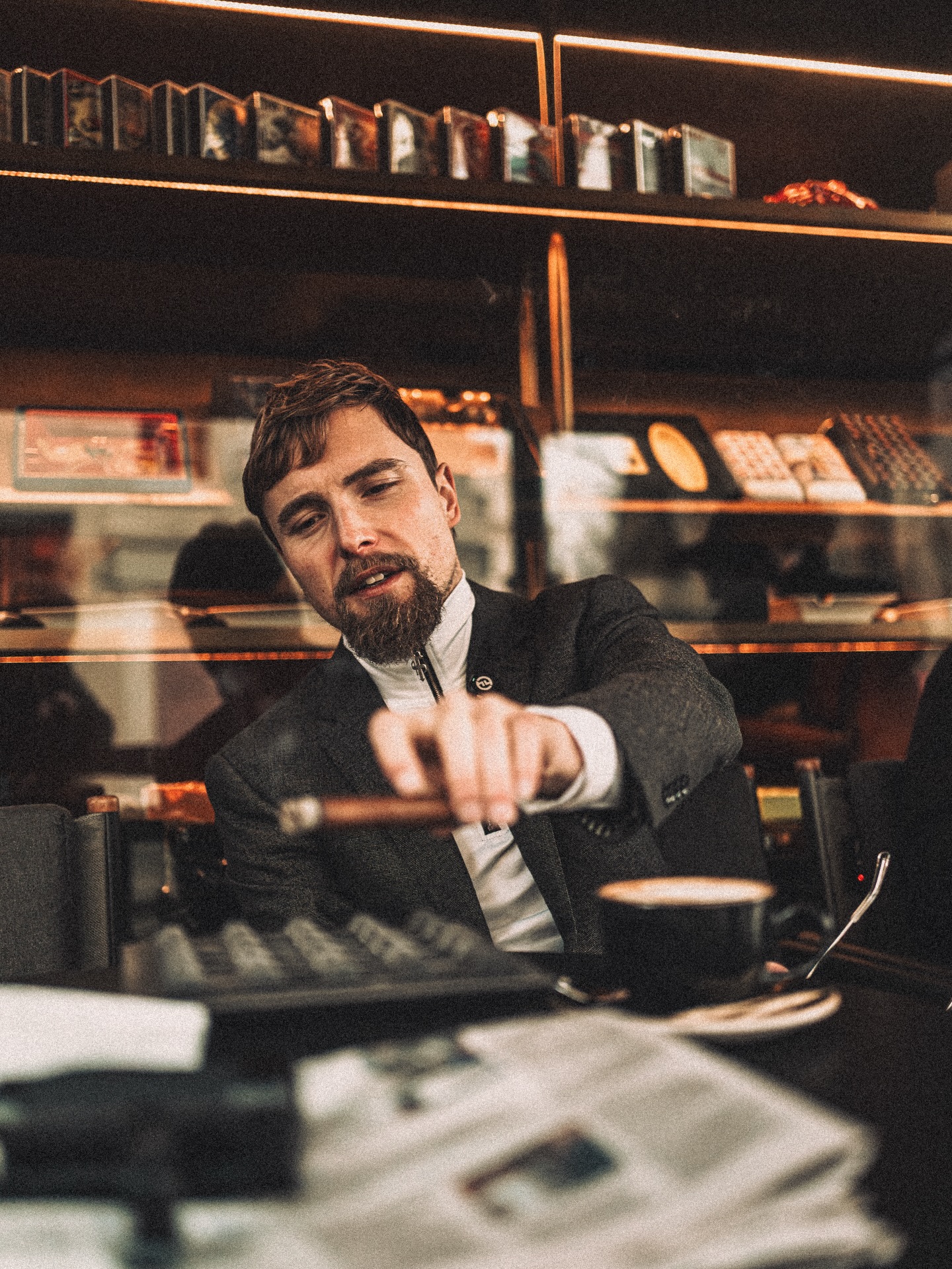 Man at a control desk on a film set